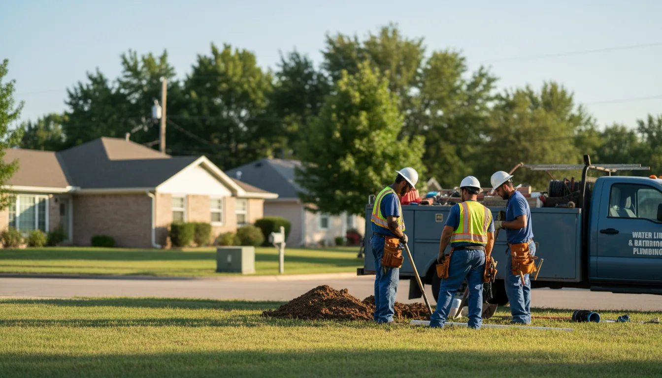 Residential water line and bathroom plumbing service in Lynnville, IA